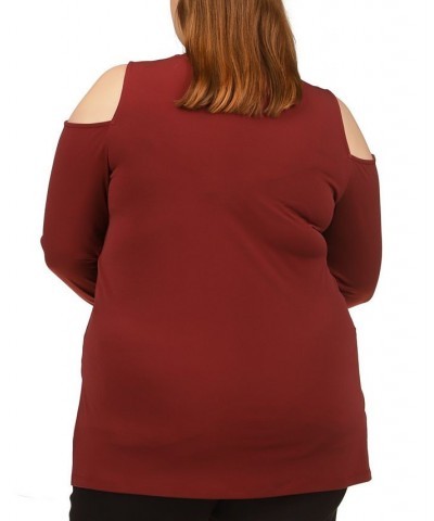 Plus Size Cold-Shoulder Top Merlot $17.08 Tops