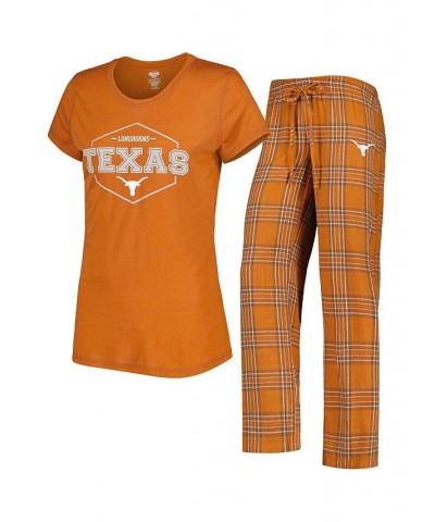 Women's Texas Orange White Texas Longhorns Badge T-shirt and Flannel Pants Sleep Set Orange, White $32.50 Pajama
