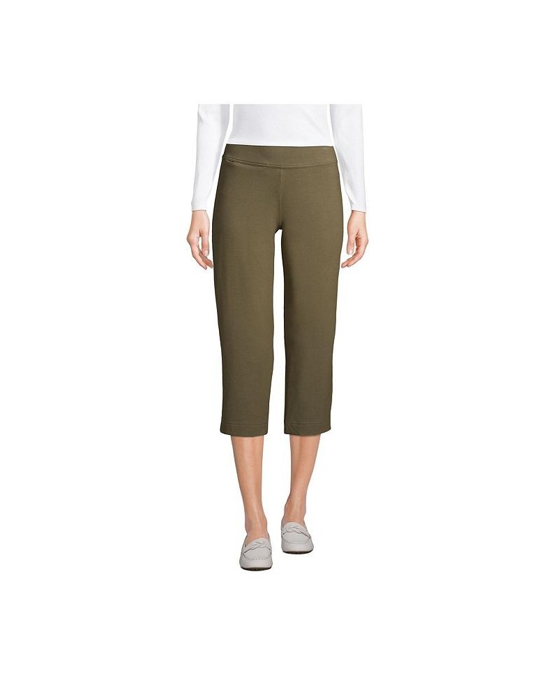 Women's Petite Starfish Mid Rise Elastic Waist Pull On Crop Pants Forest moss $33.77 Pants