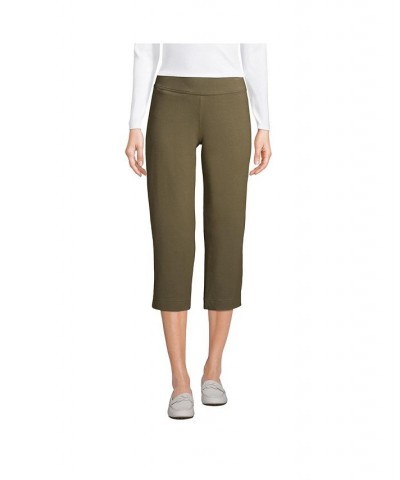 Women's Petite Starfish Mid Rise Elastic Waist Pull On Crop Pants Forest moss $33.77 Pants