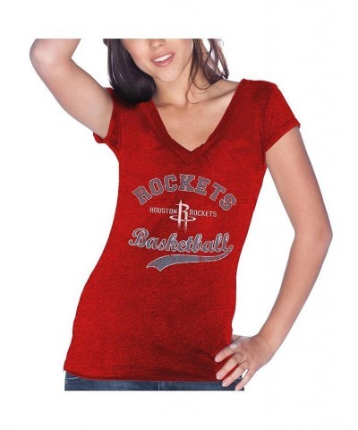 Women's Threads James Harden Red Houston Rockets Name & Number Tri-Blend T-shirt Red $28.99 Tops