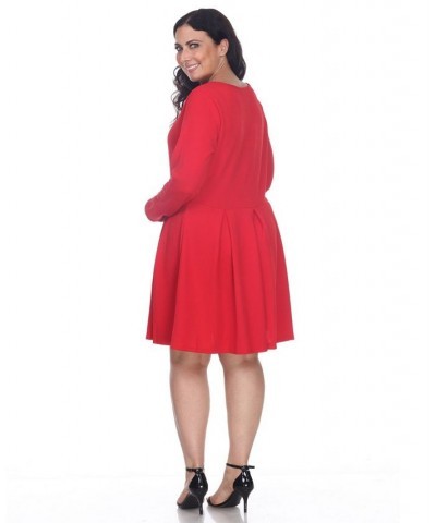 Women's Plus Size Jenara Dress Red $26.23 Dresses