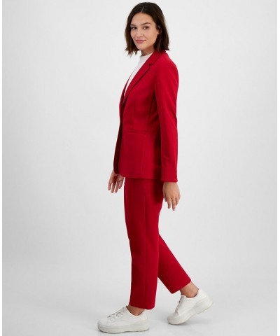 Women's Straight-Leg Mid-Rise Ankle Pants Morello Cherry $28.70 Pants