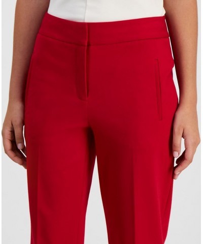 Women's Straight-Leg Mid-Rise Ankle Pants Morello Cherry $28.70 Pants