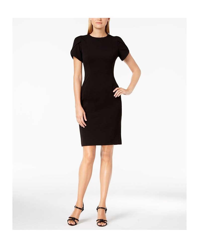 Petite Tulip-Sleeve Sheath Dress Black $49.99 Dresses