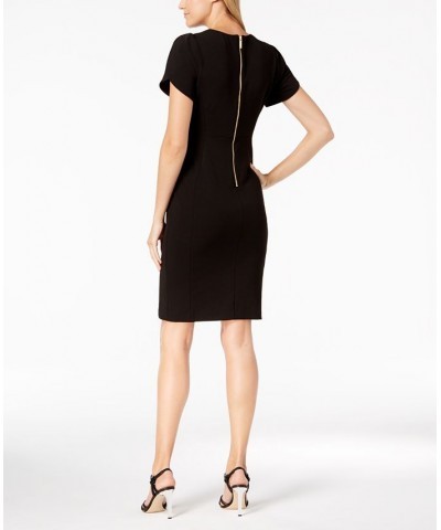 Petite Tulip-Sleeve Sheath Dress Black $49.99 Dresses