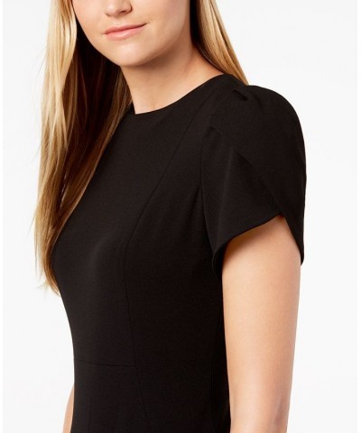 Petite Tulip-Sleeve Sheath Dress Black $49.99 Dresses