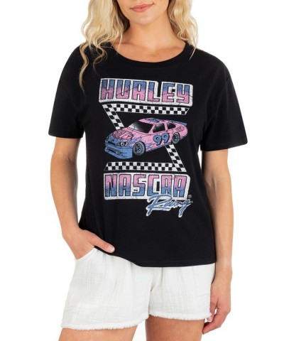 Juniors' Cotton NASCAR Graphic Classic T-Shirt Black $20.64 Tops
