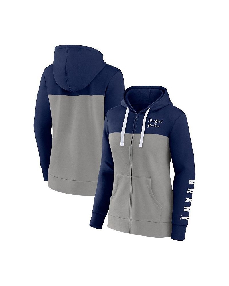 Women's Branded Navy Gray New York Yankees Take The Field Colorblocked Hoodie Full-Zip Jacket Navy, Gray $42.39 Jackets