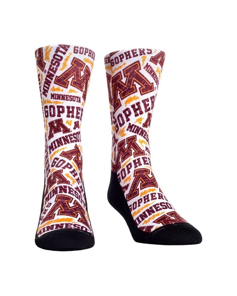 Women's Rock Em Socks Minnesota Golden Gophers Logo Sketch Crew Socks Multi $13.50 Socks