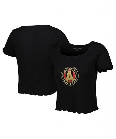 Women's Black Atlanta United FC Baby Rib T-shirt Black $25.99 Tops