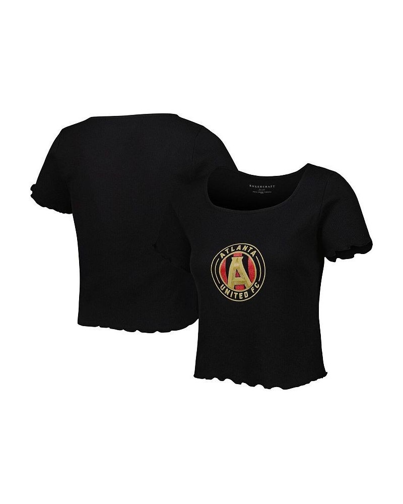 Women's Black Atlanta United FC Baby Rib T-shirt Black $25.99 Tops