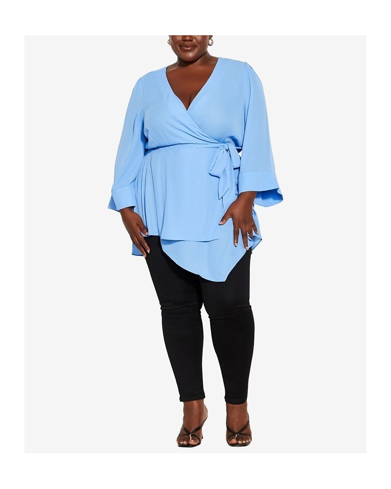 Trendy Plus Size Shibara Vibes Top Cornflower $37.44 Tops