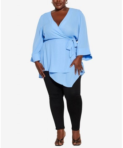 Trendy Plus Size Shibara Vibes Top Cornflower $37.44 Tops