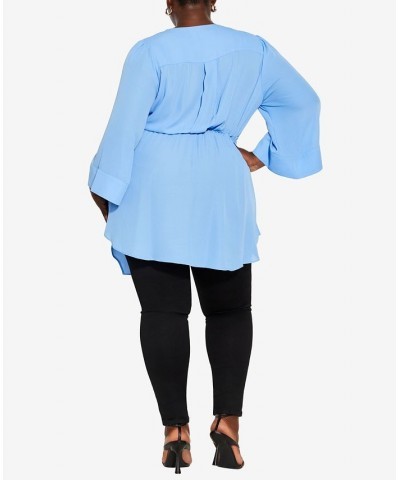 Trendy Plus Size Shibara Vibes Top Cornflower $37.44 Tops