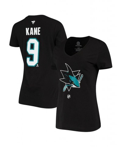 Women's Branded Evander Kane Black San Jose Sharks Alternate Name and Number V-Neck T-shirt Black $21.08 Tops