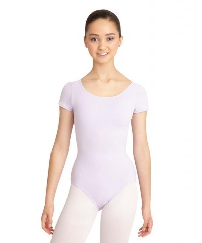 Short Sleeve Leotard Purple $19.32 Tops