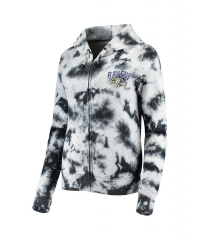 Women's Black Baltimore Ravens Tie Dye Fleece Full-Zip Hoodie Black $36.00 Sweatshirts