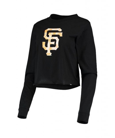 Women's Black San Francisco Giants Baby Jersey Cropped Long Sleeve T-shirt Black $20.24 Tops