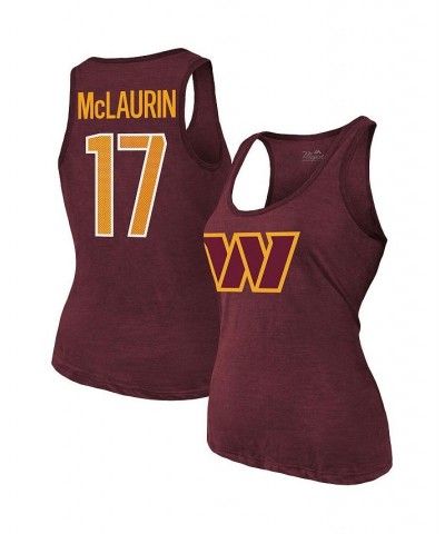 Women's Threads Terry McLaurin Burgundy Washington Commanders Player Name & Number Tri-Blend Tank Top Burgundy $29.15 Tops
