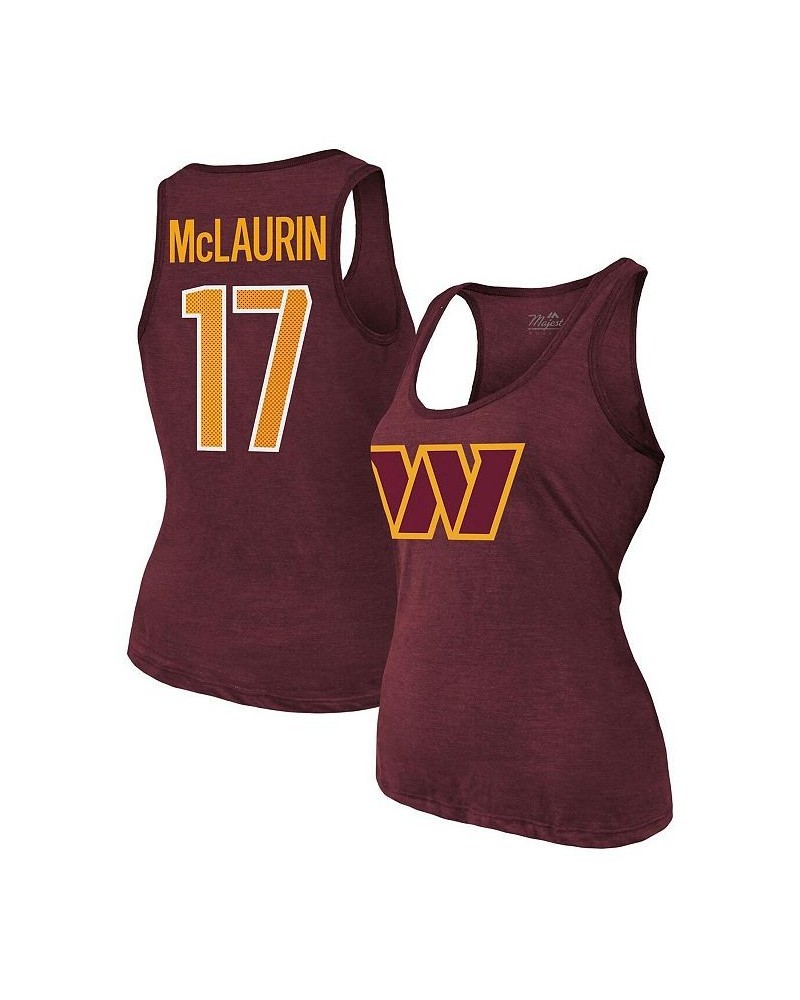 Women's Threads Terry McLaurin Burgundy Washington Commanders Player Name & Number Tri-Blend Tank Top Burgundy $29.15 Tops