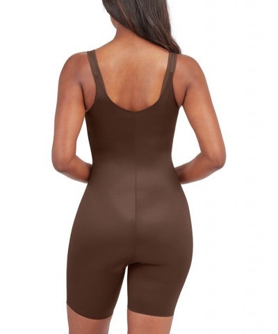 Women's Thinstincts 2.0 Open-Bust Mid-Thigh Bodysuit Chestnut Brown $51.94 Shapewear