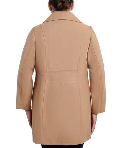 Plus Size Double-Breasted Peacoat Tan/Beige $63.00 Coats