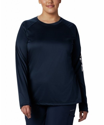 Plus Size PFG Tidal Tee II Omni-Shade T-Shirt Collegiate Navy $24.00 Tops