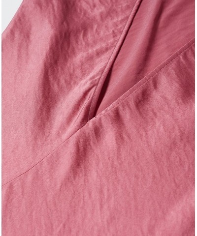 Women's Side-Slit Satin Dress Pink $45.50 Dresses