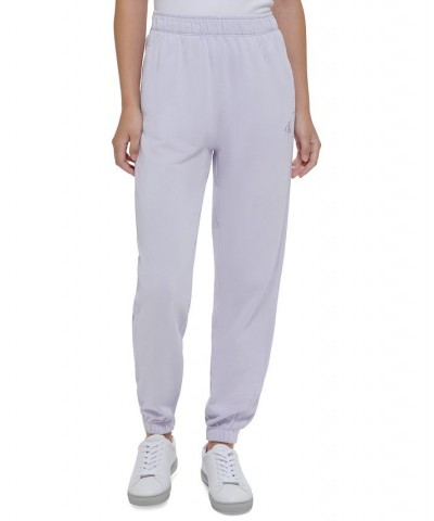 Women's Cotton High-Rise Jogger Pants Purple $22.75 Pants