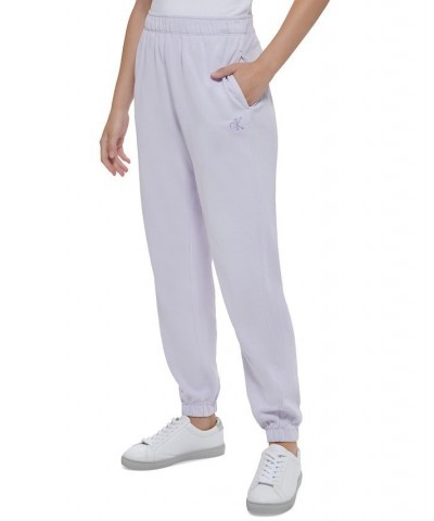 Women's Cotton High-Rise Jogger Pants Purple $22.75 Pants