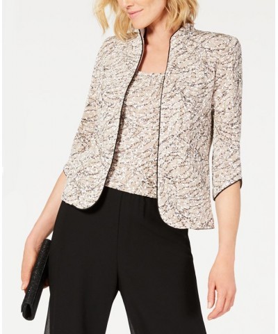 Printed Jacket and Top Set Regular & Petite Sizes Tan/Beige $60.84 Jackets