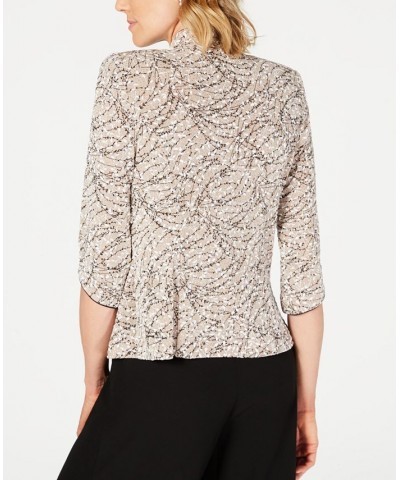 Printed Jacket and Top Set Regular & Petite Sizes Tan/Beige $60.84 Jackets