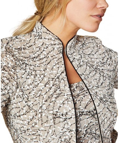 Printed Jacket and Top Set Regular & Petite Sizes Tan/Beige $60.84 Jackets