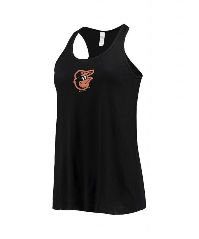 Women's Black Baltimore Orioles Front Back Tank Top Black $25.49 Tops