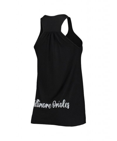 Women's Black Baltimore Orioles Front Back Tank Top Black $25.49 Tops