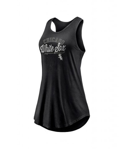 Women's Branded Black Chicago White Sox Simplicity Swing Racerback Scoop Neck Tank Top Black $16.40 Tops