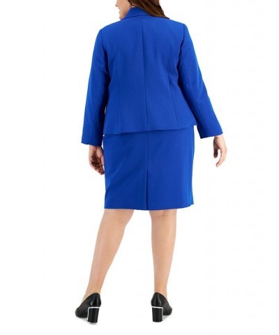 Plus Size Crepe Wing-Collar Jacket & Slim Skirt Suit White $51.00 Skirts