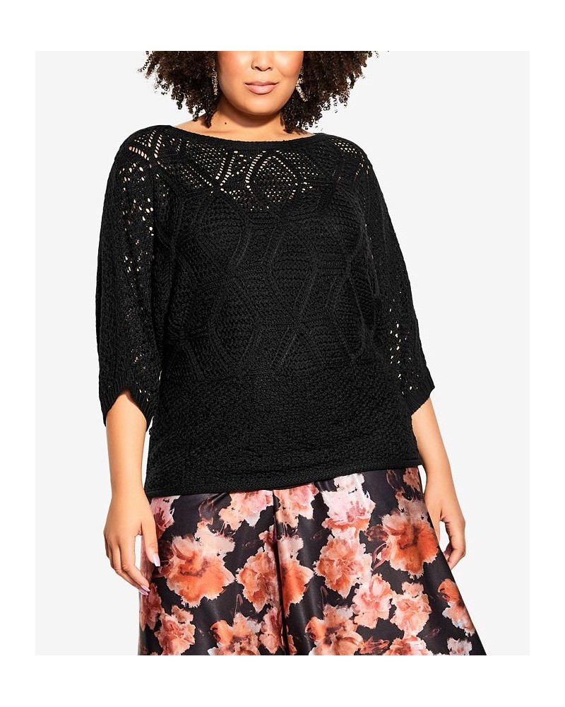 Trendy Plus Size Mila Jumper Sweater Black $36.49 Sweaters