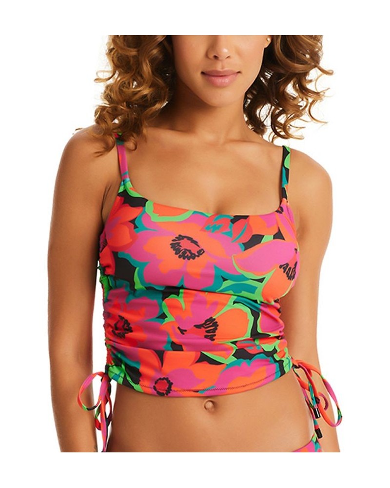 Women's Savage Gardener Shirred-Side Cropped Tankini Top & Savage Gardener Hipster Bikini Bottoms Multi $44.50 Swimsuits