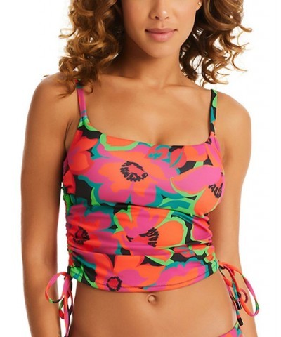 Women's Savage Gardener Shirred-Side Cropped Tankini Top & Savage Gardener Hipster Bikini Bottoms Multi $44.50 Swimsuits