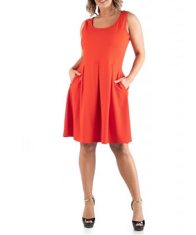 Women's Plus Size Sleeveless Dress Orange $21.99 Dresses