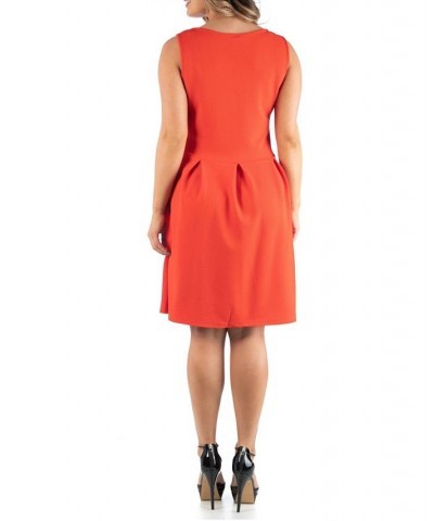 Women's Plus Size Sleeveless Dress Orange $21.99 Dresses