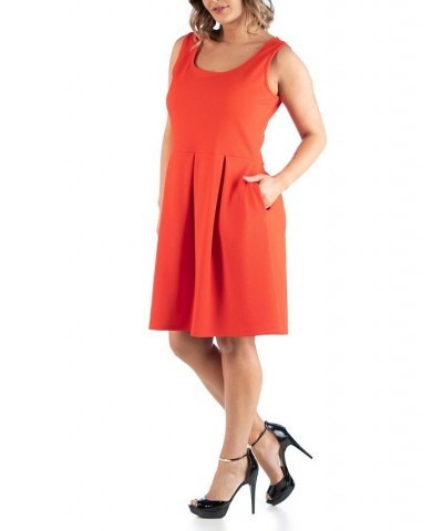 Women's Plus Size Sleeveless Dress Orange $21.99 Dresses