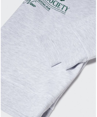 Women's Embroidered Message Sweatshirt Light Heather Gray $30.80 Tops