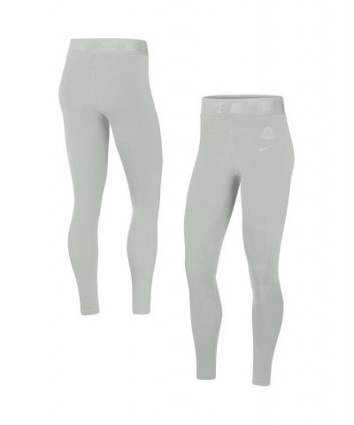 Women's Gray Ohio State Buckeyes Tight Tri-Blend Leggings Gray $31.20 Pants