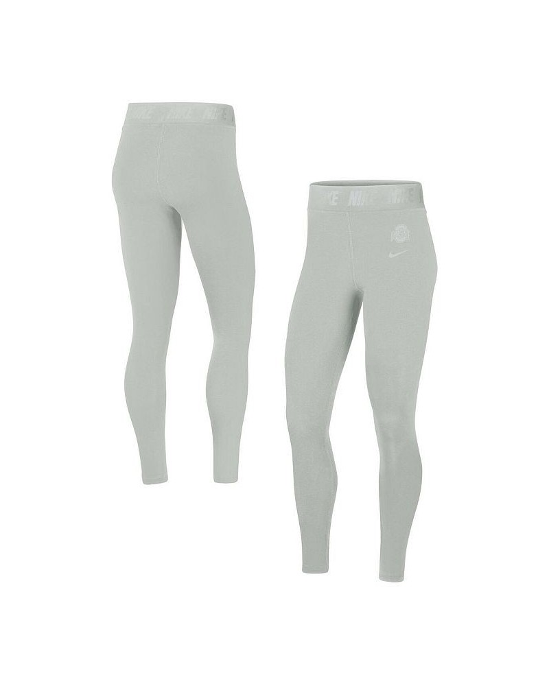 Women's Gray Ohio State Buckeyes Tight Tri-Blend Leggings Gray $31.20 Pants