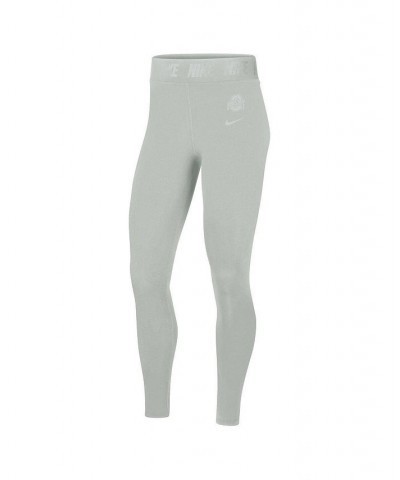 Women's Gray Ohio State Buckeyes Tight Tri-Blend Leggings Gray $31.20 Pants