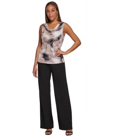 Printed Cowl Neck Top Parchment Multi $17.73 Tops