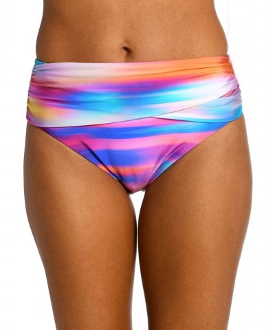 Women's Sunset Mid-Waist Bikini Bottoms Stripe / Multi $35.88 Swimsuits
